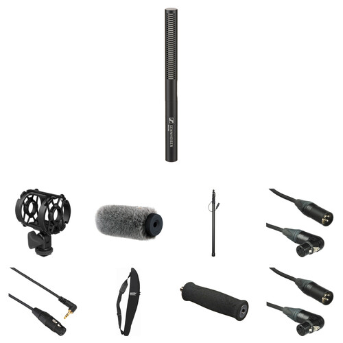 Sennheiser MKE 600 Shotgun Mic with Boompole, Bag & Shockmount Complete HDSLR Kit