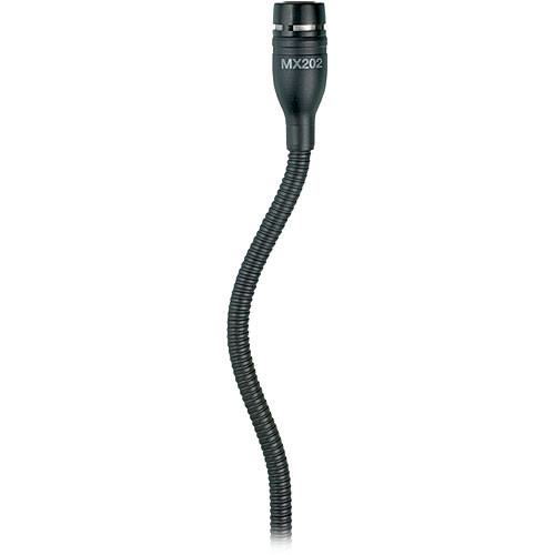 Shure MX202BP/S Microflex Overhead Supercardioid Microphone with Plate Mount and Screw Terminals Connector (Black)