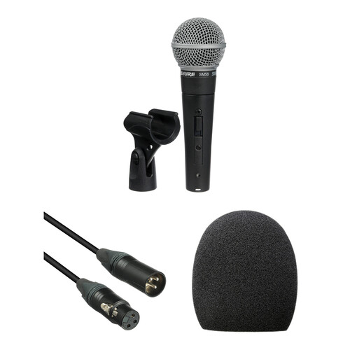 Shure SM58LC Dynamic Microphone with Stand & Cable Kit B&H