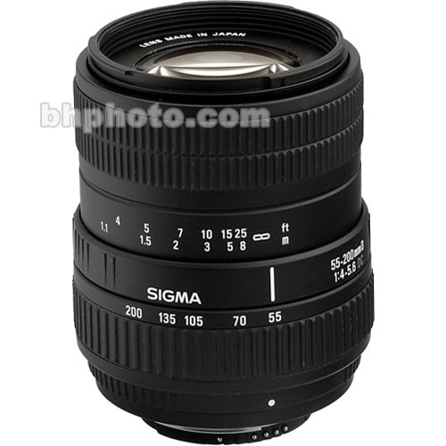 Sigma 55-200mm f/4-5.6 DC Lens for Nikon Digital AF 684306 B&H