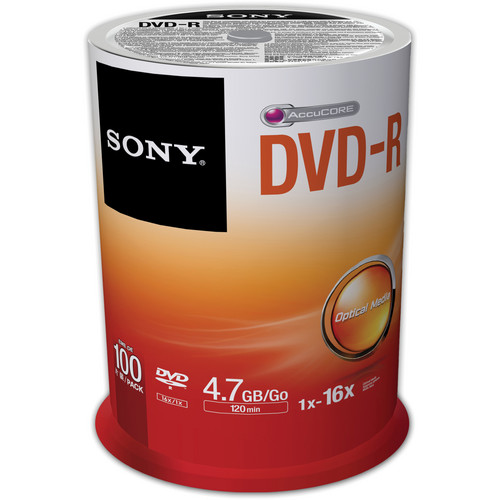 Sony Recordable Storage DVD-R (Pack of 100) 100DMR47SP/US B&H