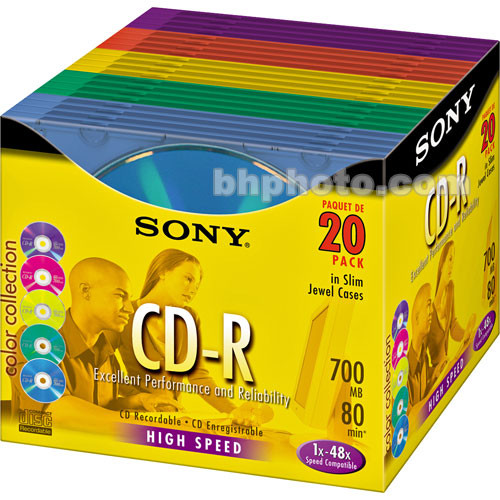 Sony CDR Colored Disc (20) 20CDQ80RX B&H Photo Video