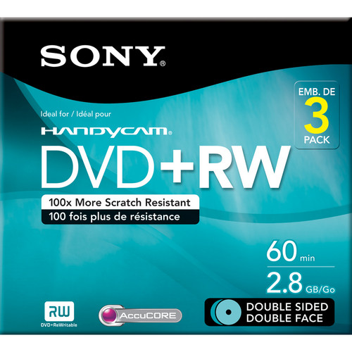 Sony 2.8GB Double-Sided 8cm DVD+RW Discs 3DPW60DSR2HC B&H Photo