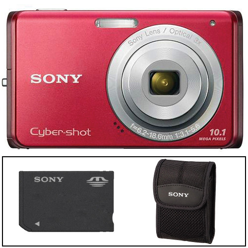 Sony DSCW180 Cybershot Digital Camera (Red) B&H Photo Video