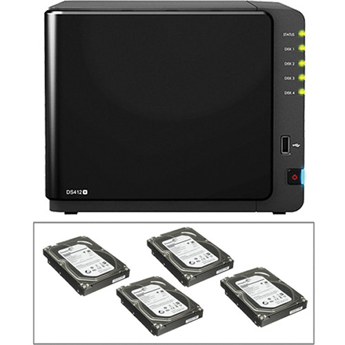 Synology 12 TB (4x3TB) Diskstation DS412+ 4-Bay All-in-1 NAS