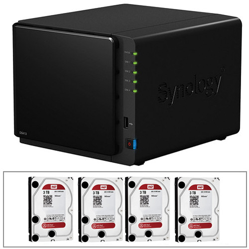 Synology 12TB (4x 3TB) Diskstation DS413 4Bay NAS Server with