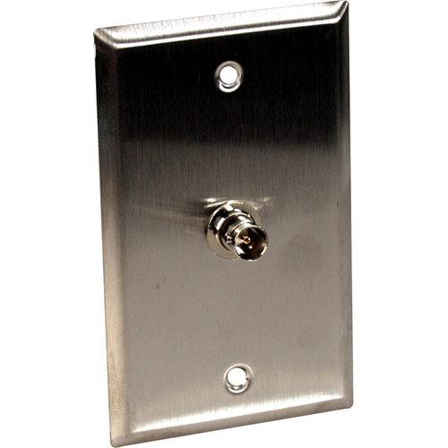 TecNec WPL-1101 Stainless Steel 1-Gang Wall Plate with Female 75 Ohm BNC Connector