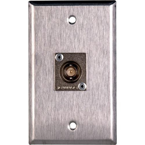 TecNec 1-Gang Wall Plate with Canare 12G-SDI BNC Female Connector (Stainless Steel)