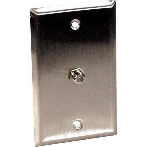 TecNec WPL-1107 Stainless Steel 1-Gang Wall Plate with Female Coax Barrel Connector