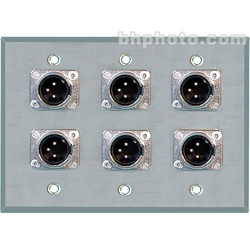 TecNec WPL-3103 Wall Plate with 6 3-Pin XLR Connectors
