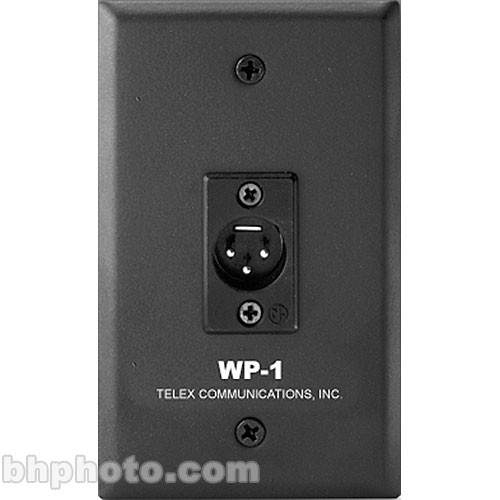 Telex/RTS WP-1 - Single Channel XLR Wall Plate for Telex Wired Intercoms - Black