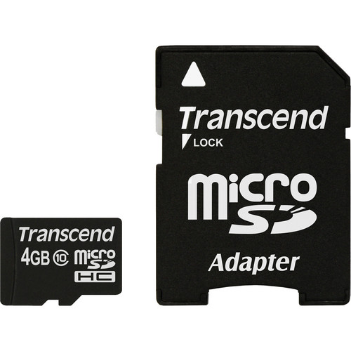 Transcend 4gb Premium Microsdhc Memory Card With Sd Ts4gusdhc10