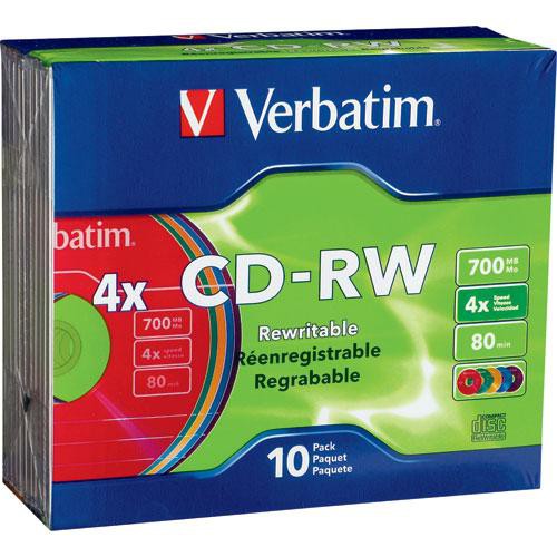 Verbatim CD-RW 700MB Discs (10) 94325 B&H Photo Video