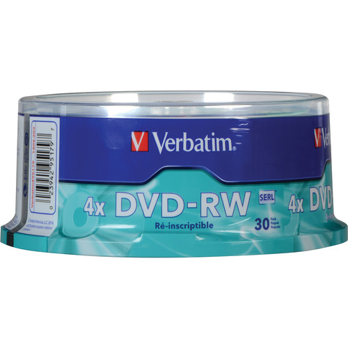 Verbatim DVDRW 4.7GB, 4x Recordable Disc 95179 B&H Photo Video
