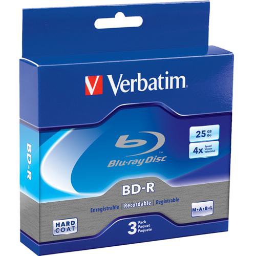 Disc Blu-ray Single Layer 25GB Write Once 4X Branded 3pk Jewel Case