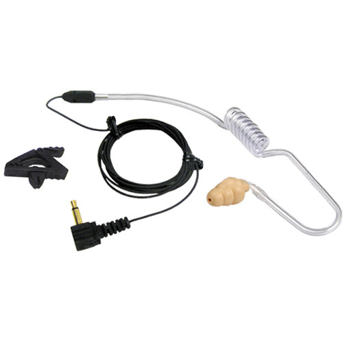 Voice Technologies VT600T/B IFB Earphone with Coiled Tube and Straight Cable (Black)