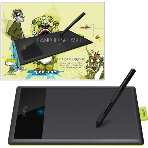 Bamboo Splash Digital Tablet (Black/Green) CTL471 B&H