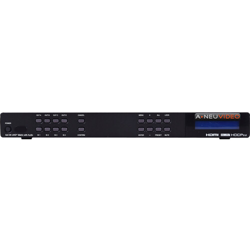 A-Neuvideo 4x4 HDMI 4K Matrix Routing Switcher with Downscaling and Analog Audio Output