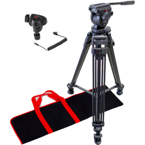 Acebil i-705MX Prosumer Tripod System with Mid-Level Spreader & SZ-300 LANC Zoom Control Kit