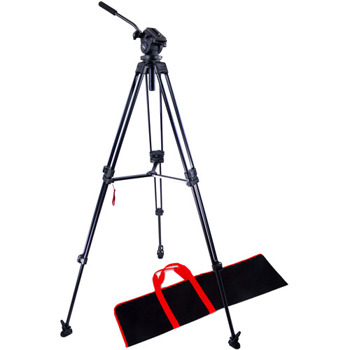 Acebil I-705MX 75mm Ball Head with Aluminum Tripod Mid-Level Spreader and Case Kit