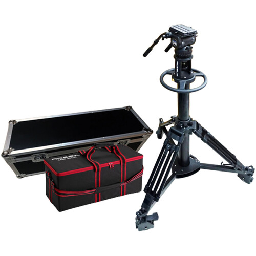 Acebil Pedestal PD3800 with Carrying Case D9 Dolly CH9 Head & Dual Pan Bars