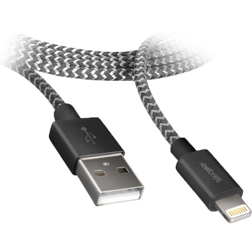 Acellories Braided Lightning Cable A550 6' (Black) BCA550B B&H