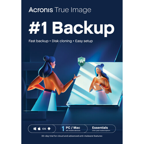 Acronis True Image Essential Edition (1 Windows or Mac License 1-Year Subscription Download)