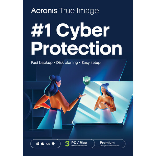 Acronis True Image Premium Edition (3 Windows or Mac Licenses 1-Year Subscription Download)