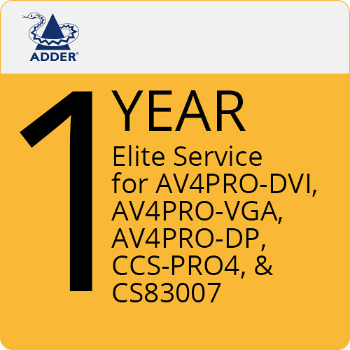 Adder Elite Service for ADDERView 4 PRO & CCS-PRO4 KVM Switches (1-Year)
