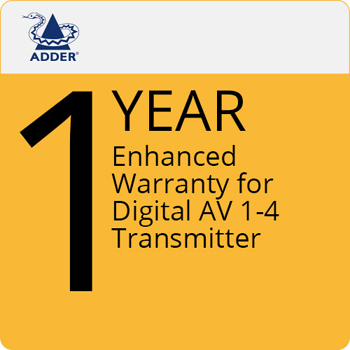 Adder Enhanced Warranty for ADDERLink DV104T Digital Video Splitter & Extender (1-Year)