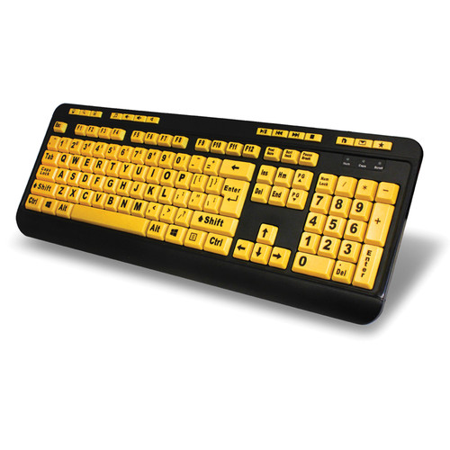Adesso EasyTouch 132 Luminous 4x Large Print Multimedia Desktop Keyboard