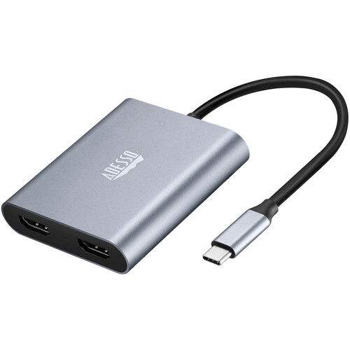 Adesso USB-C Male to Dual-HDMI 4K Female Adapter (5.9
