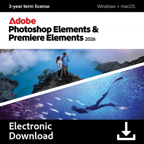 Adobe Photoshop & Premiere Elements 2026 (3-Year License Download)