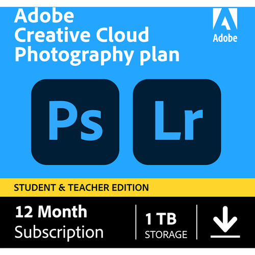 adobe creative cloud photography plan 1 year subscription