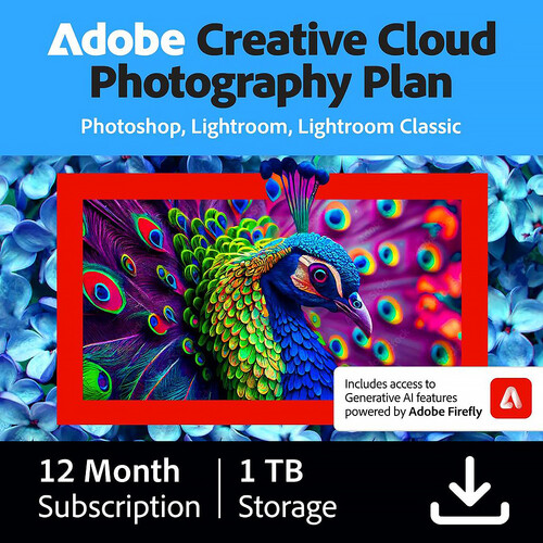 Adobe Creative Cloud Photography Plan with 1TB Cloud Storage (12-Month Subscription Download)