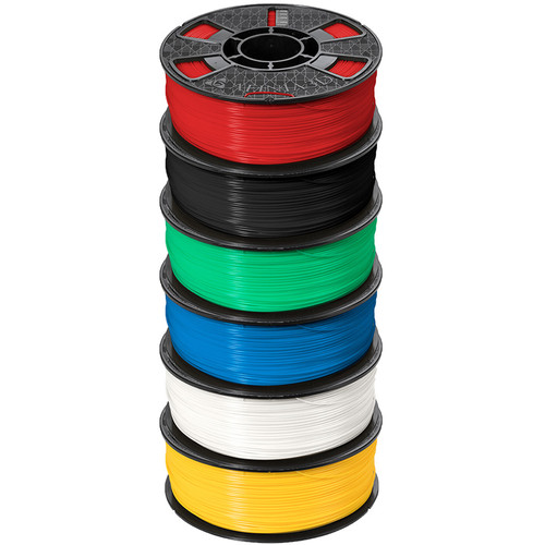 Afinia Premium Plus 1.75mm ABS Filament 6-Pack (6 x 2.2 lb Black / Blue / Green / Red / White / Yellow)