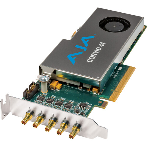 AJA Corvid 44 BNC Flexible Multi-Format I/O Card with Fan (Version 2 Short Bracket Cables Included)