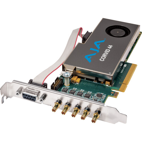AJA Corvid 44 BNC Flexible Multi-Format I/O Card with Fan (Version 2 Tall Bracket Cables Included)