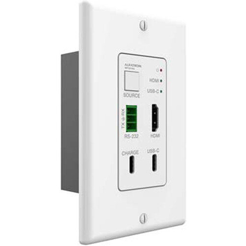 Alfatron WP70T-RS 2x1 HDBaseT Wall Plate Switcher Transmitter with HDMI and USB-C Inputs