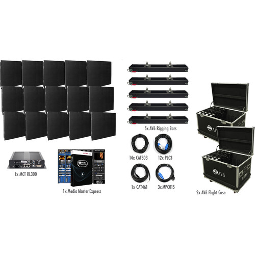 American DJ ADJ 5x3 15 x AV6X, 4 x AV6RB2 Rigging Bars, etc