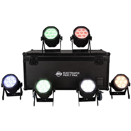 American DJ ElectraPix Par 7 Pak RGBAL+UV LED Light (6-Light Kit)