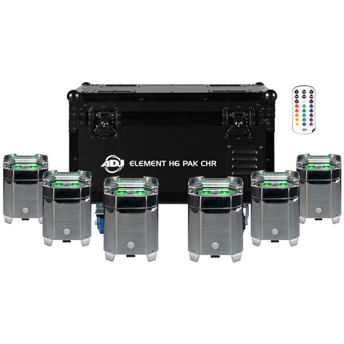 American DJ Element H6 Pak with Charging Case (6-Pack Chrome)