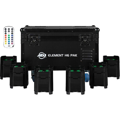 American DJ Element H6 Pak with Charging Case (6-Pack Black)