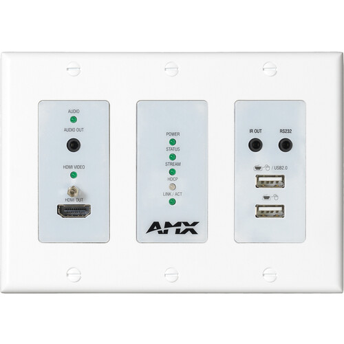 AMX N2625D 4K60 MWC/Dante AV-A Decoder Wall Plate (Decora Style)