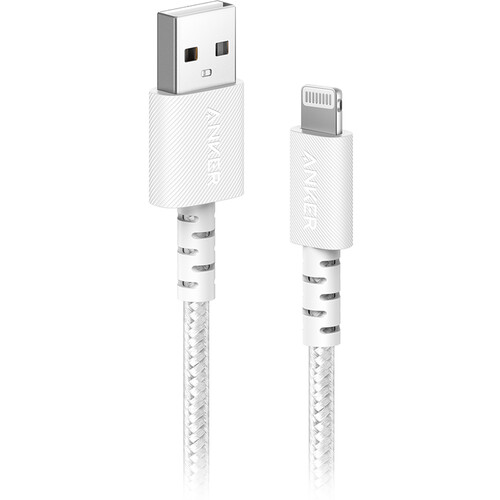 Anker Powerline Select+ Braided USB-A to Lightning Cable (3' White)