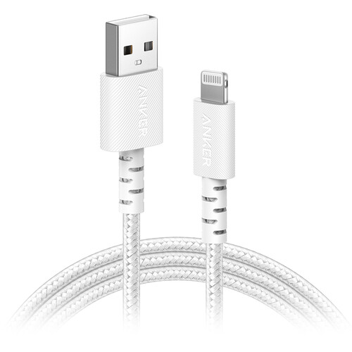 Anker Powerline Select+ Braided USB-A to Lightning Cable (6' White)
