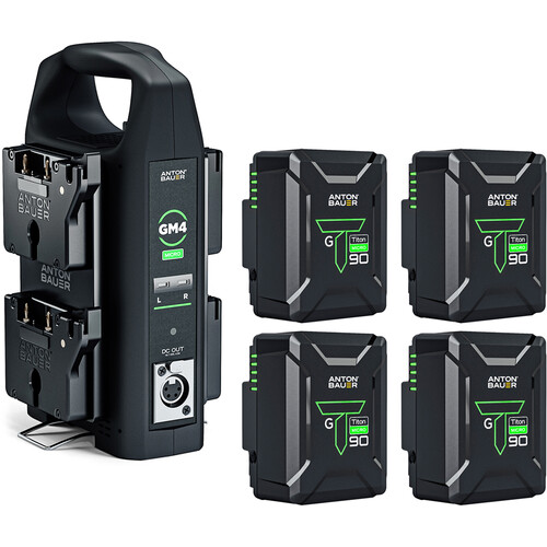 Anton/Bauer Titon Micro 90 4-Battery Kit with GM4 Charger Kit (Gold Mount)