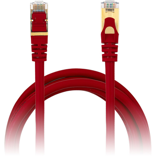 Power Technologies Snagless Network Cables with Gold-Plated RJ45 Connectors (10' Red)