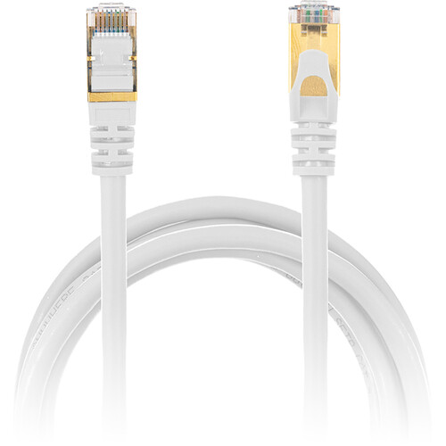 Power Technologies Snagless Network Cables with Gold-Plated RJ45 Connectors (1' White)