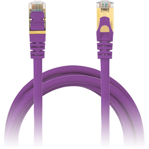 Power Technologies Snagless Network Cables with Gold-Plated RJ45 Connectors (3' Purple)